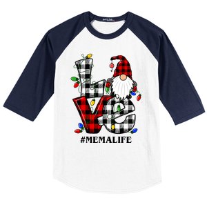 Funny Love Mema Gnomes Christmas Mema Life Baseball Sleeve Shirt