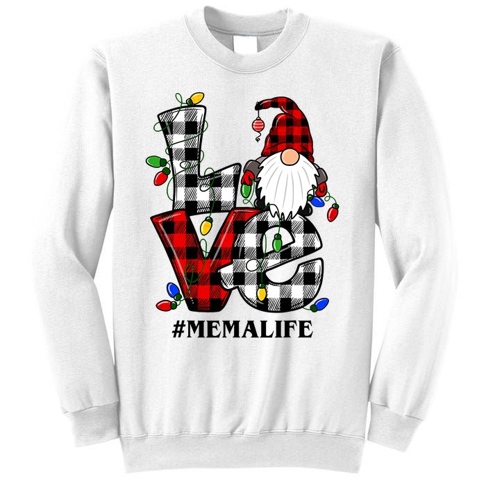 Funny Love Mema Gnomes Christmas Mema Life Sweatshirt