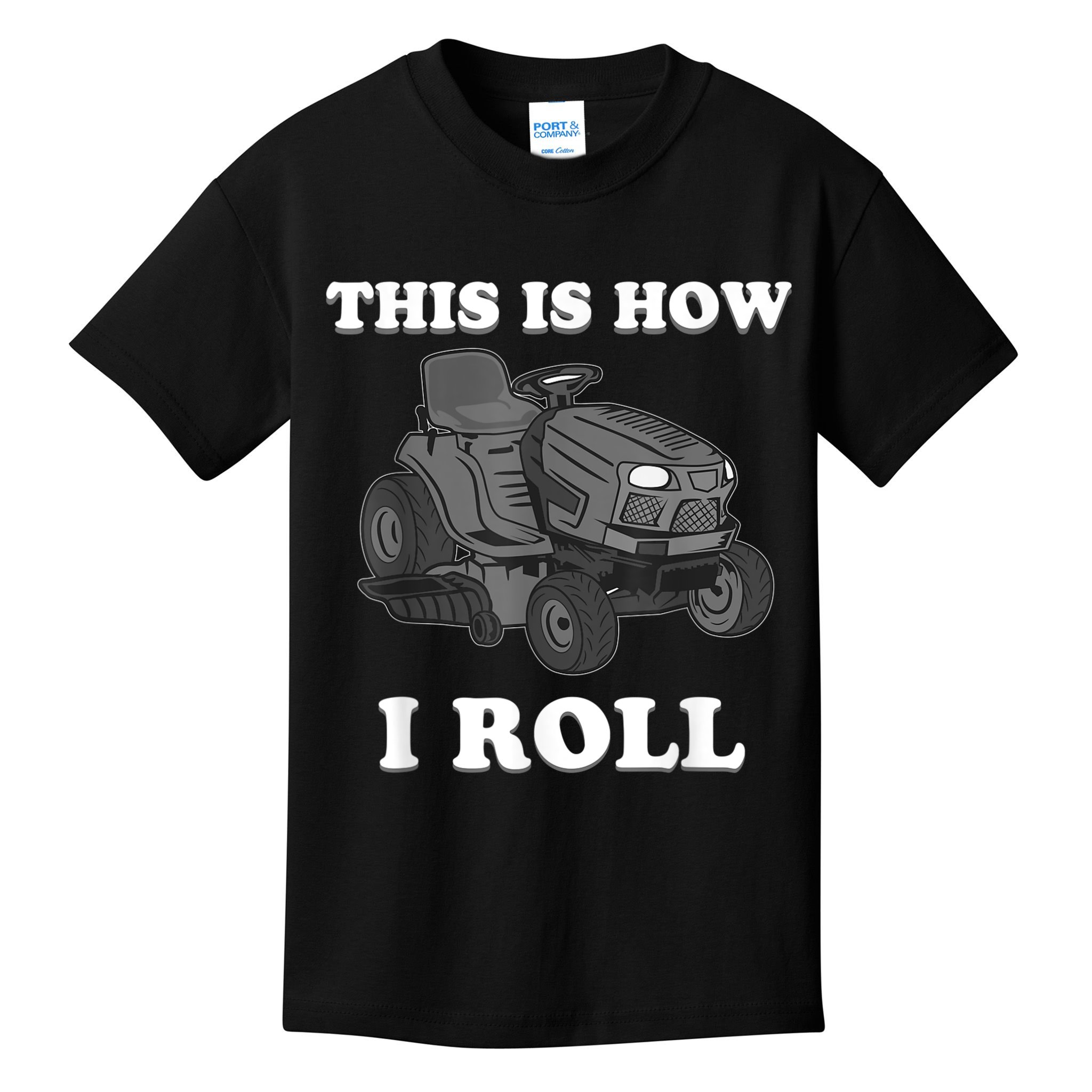 Funny Lawn Mower Mowing Riding Rider Toddler Kids Boys Kids T-Shirt