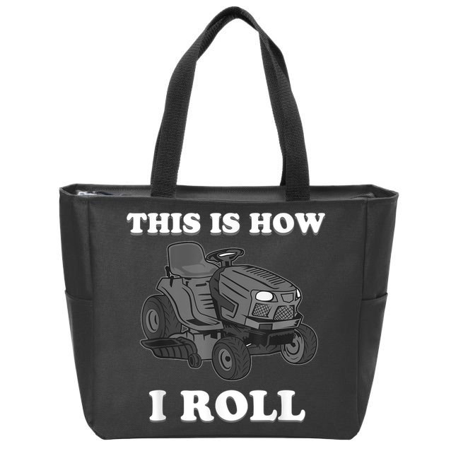 Funny Lawn Mower Mowing Riding Rider Toddler Kids Boys Zip Tote Bag