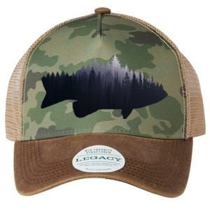 Fishing Large Mouth Bass Forest Nature Fish Fisher Gift Legacy Tie Dye Trucker Hat