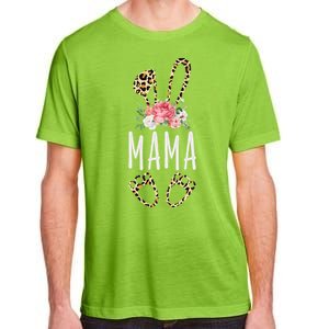 Floral Leopard Mama Bunny Gift Happy Easter Mother's Day Adult ChromaSoft Performance T-Shirt