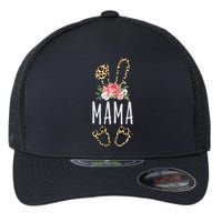 Floral Leopard Mama Bunny Gift Happy Easter Mother's Day Flexfit Unipanel Trucker Cap