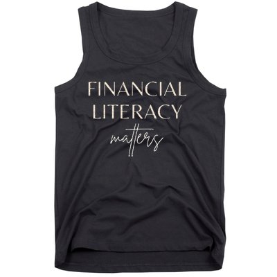 Financial Literacy Matters For Financial Advisor Coaches Tank Top