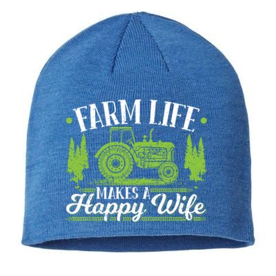 Farm Life Makes A Happy Wife Tractor Gift Sustainable Beanie