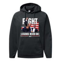 Fight Legends Never Die 2024 Trump Shooting Performance Fleece Hoodie