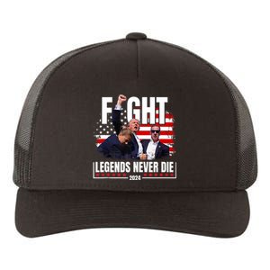 Fight Legends Never Die 2024 Trump Shooting Yupoong Adult 5-Panel Trucker Hat