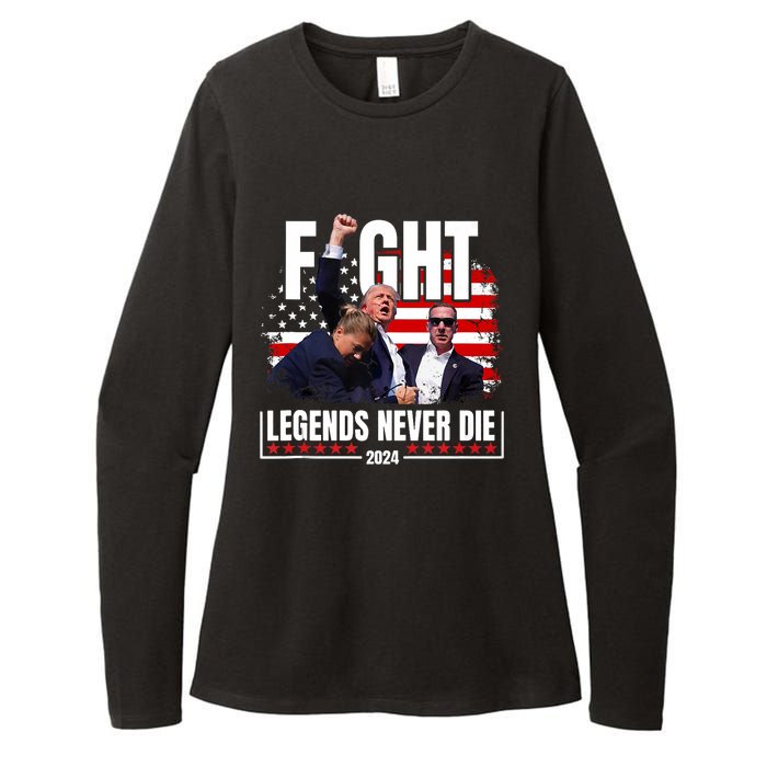 Fight Legends Never Die 2024 Trump Shooting Womens CVC Long Sleeve Shirt