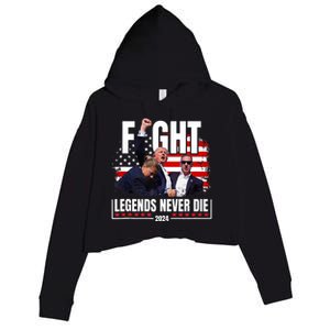 Fight Legends Never Die 2024 Trump Shooting Crop Fleece Hoodie