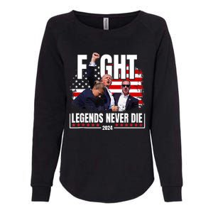 Fight Legends Never Die 2024 Trump Shooting Womens California Wash Sweatshirt