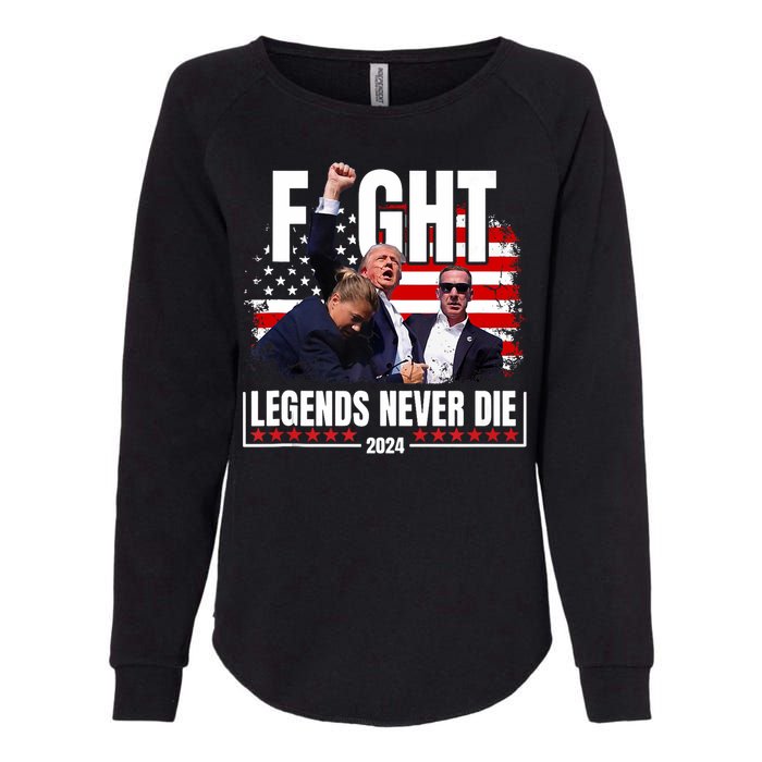 Fight Legends Never Die 2024 Trump Shooting Womens California Wash Sweatshirt