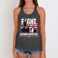 Fight Legends Never Die 2024 Trump Shooting Women's Knotted Racerback Tank