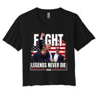 Fight Legends Never Die 2024 Trump Shooting Women's Crop Top Tee