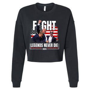 Fight Legends Never Die 2024 Trump Shooting Cropped Pullover Crew