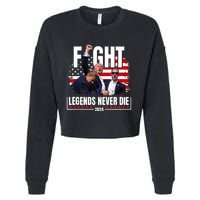 Fight Legends Never Die 2024 Trump Shooting Cropped Pullover Crew