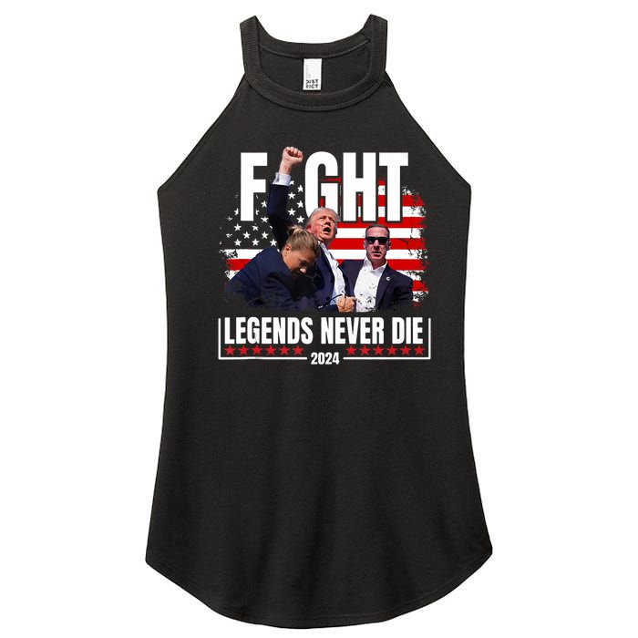 Fight Legends Never Die 2024 Trump Shooting Women's Perfect Tri Rocker Tank