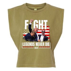 Fight Legends Never Die 2024 Trump Shooting Garment-Dyed Women's Muscle Tee