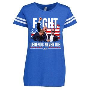 Fight Legends Never Die 2024 Trump Shooting Enza Ladies Jersey Football T-Shirt