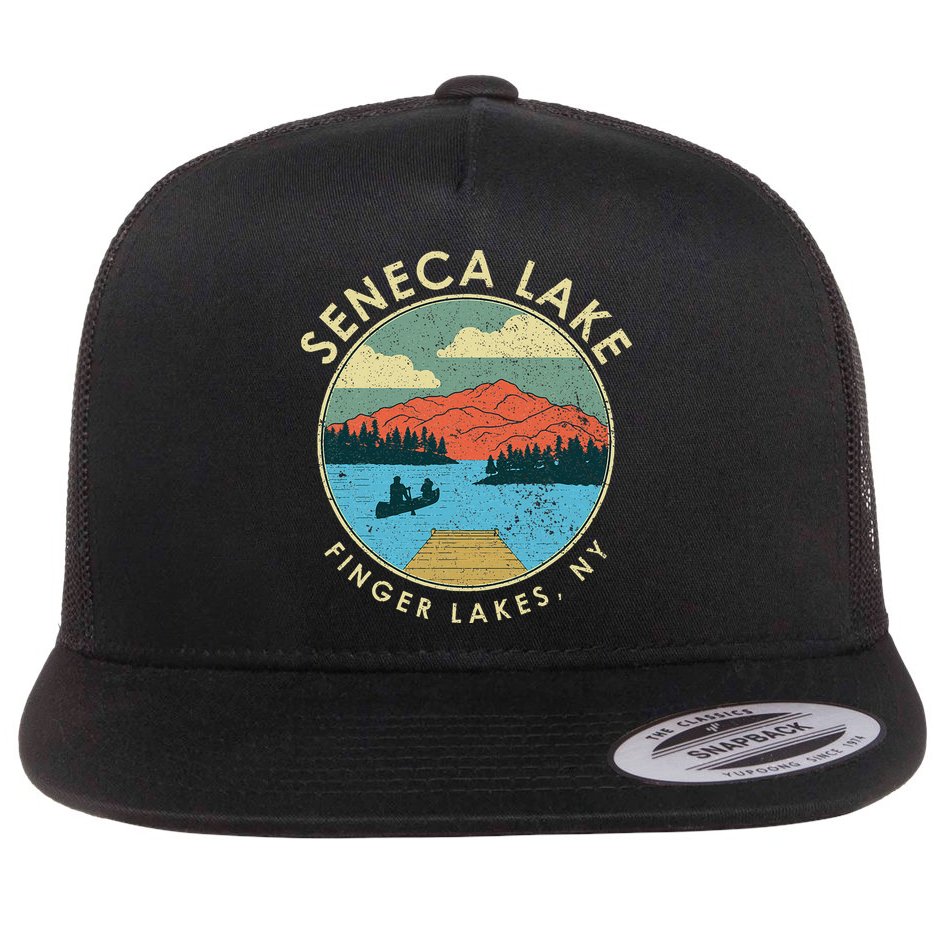 Finger Lakes Ny New York Seneca Lake Flat Bill Trucker Hat