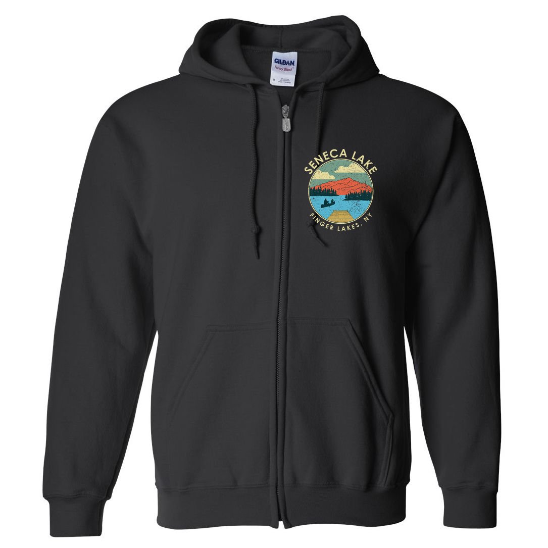 Finger Lakes Ny New York Seneca Lake Full Zip Hoodie