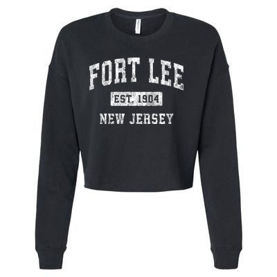 Fort Lee Nj & Retro Fort Lee Est. 1904 New Jersey Cropped Pullover Crew