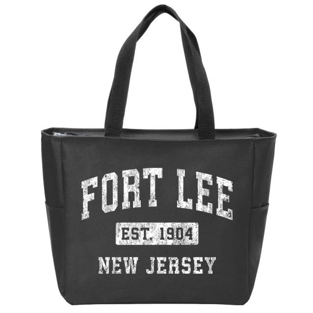 Fort Lee Nj & Retro Fort Lee Est. 1904 New Jersey Zip Tote Bag