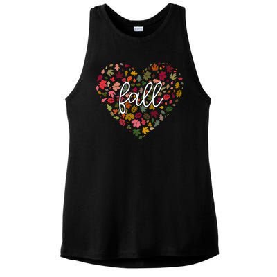 Fall Lover Nature Heart Ladies PosiCharge Tri-Blend Wicking Tank