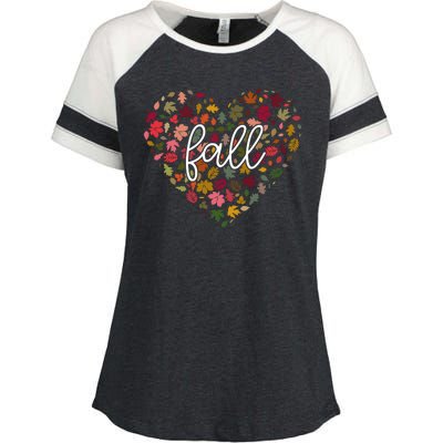 Fall Lover Nature Heart Enza Ladies Jersey Colorblock Tee