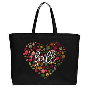 Fall Lover Nature Heart Cotton Canvas Jumbo Tote