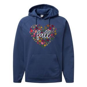 Fall Lover Nature Heart Performance Fleece Hoodie