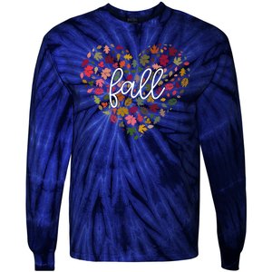 Fall Lover Nature Heart Tie-Dye Long Sleeve Shirt