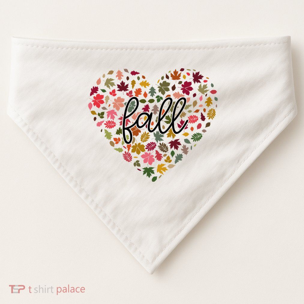 Fall Lover Nature Heart USA-Made Doggie Bandana