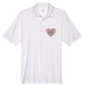 Fall Lover Nature Heart Men's Origin Performance Piqué Polo