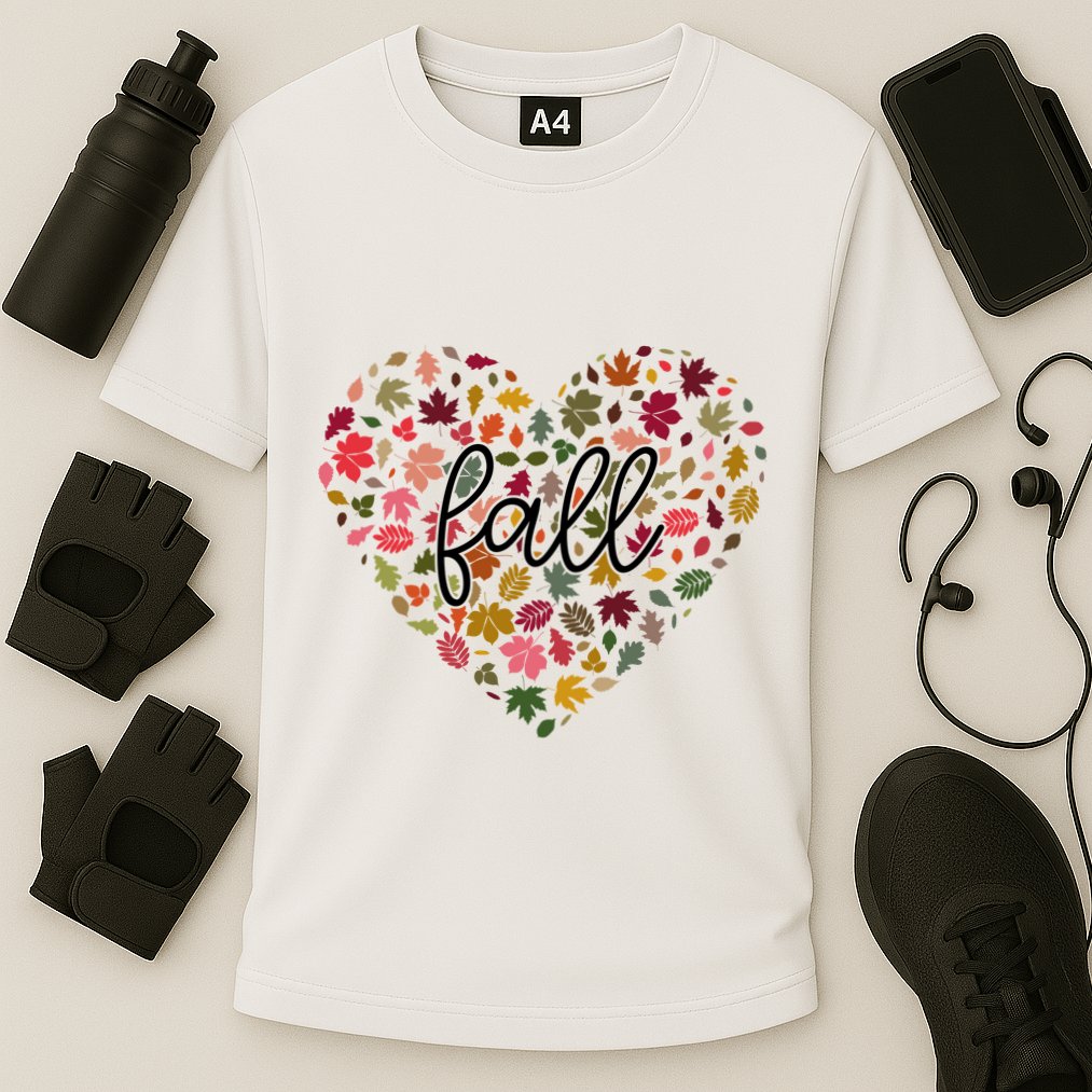 Fall Lover Nature Heart Cooling Performance Crew T-Shirt