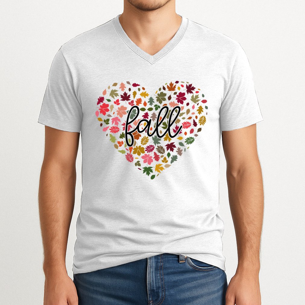 Fall Lover Nature Heart V-Neck T-Shirt