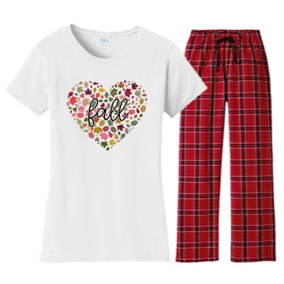 Fall Lover Nature Heart Women's Flannel Pajama Set