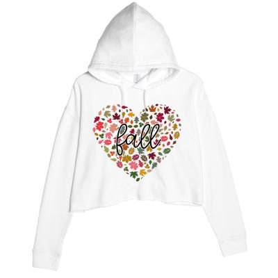 Fall Lover Nature Heart Crop Fleece Hoodie