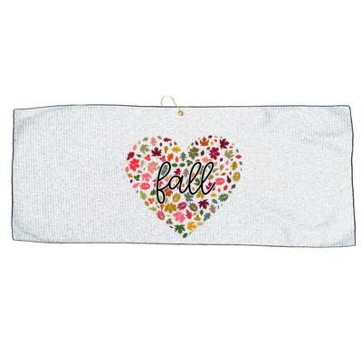 Fall Lover Nature Heart Large Microfiber Waffle Golf Towel