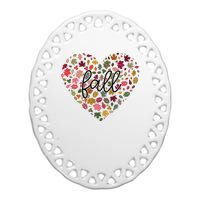 Fall Lover Nature Heart Ceramic Oval Ornament