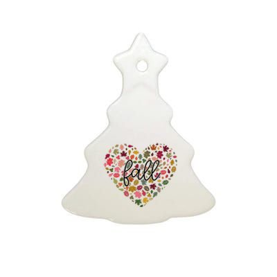 Fall Lover Nature Heart Ceramic Tree Ornament