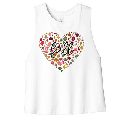 Fall Lover Nature Heart Women's Racerback Cropped Tank