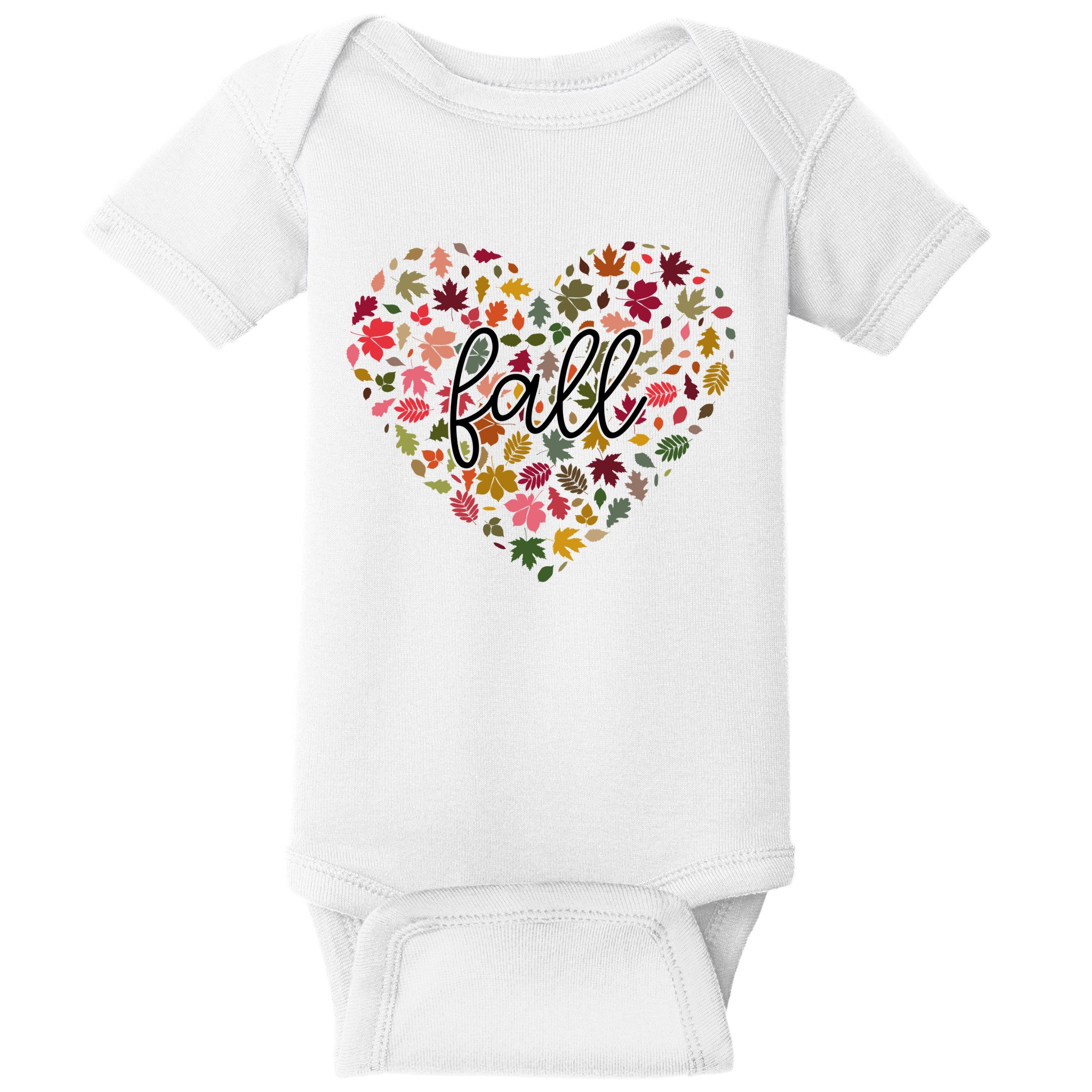 Fall Lover Nature Heart Baby Bodysuit