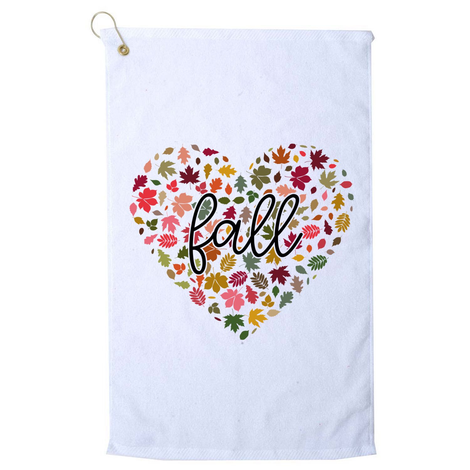 Fall Lover Nature Heart Golf Towel