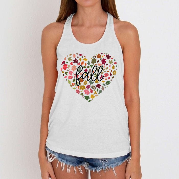 Fall Lover Nature Heart Women's Knotted Racerback Tank