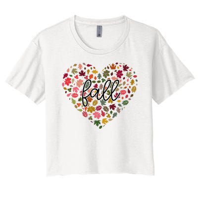 Fall Lover Nature Heart Women's Crop Top Tee