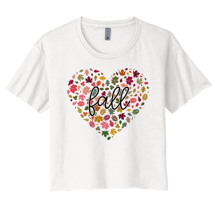 Fall Lover Nature Heart Women's Crop Top Tee