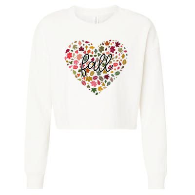 Fall Lover Nature Heart Cropped Pullover Crew