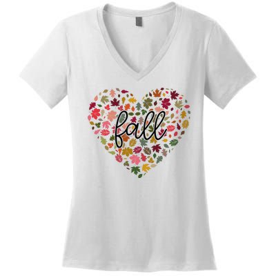 Fall Lover Nature Heart Women's V-Neck T-Shirt