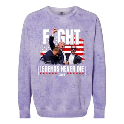 Fight Legends Never Die 2024 Colorblast Crewneck Sweatshirt