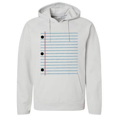 Funny Lined Notebook Paper Group Halloween Costume Performance Fleece Hoodie